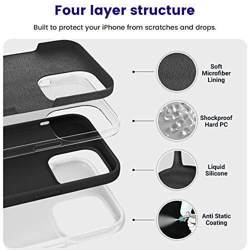 OTOFLY Designed for iPhone 14 Pro Max Case, Silicone Shockproof Slim Thin Phone Case for iPhone 14 Pro Max 6.7 inch (Black) - Image 3