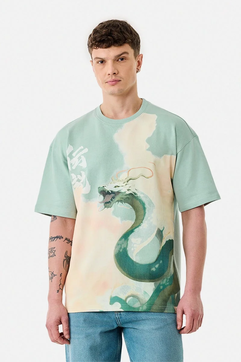سنيتش Oversized 100% Cotton Graphic T-Shirt
