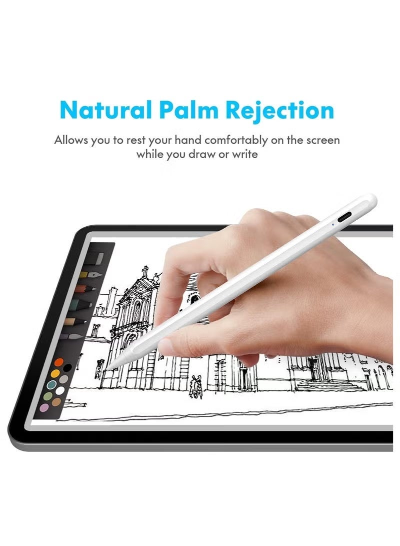 Active Stylus Pen for iPad, with Hand Rejection and Tilt Sensitivity, Magnetic, Compatible with iPad 7–10, iPad Pro 11/12.9", iPad Air 3–5, iPad Mini 5/6 (Purple) - Image 4