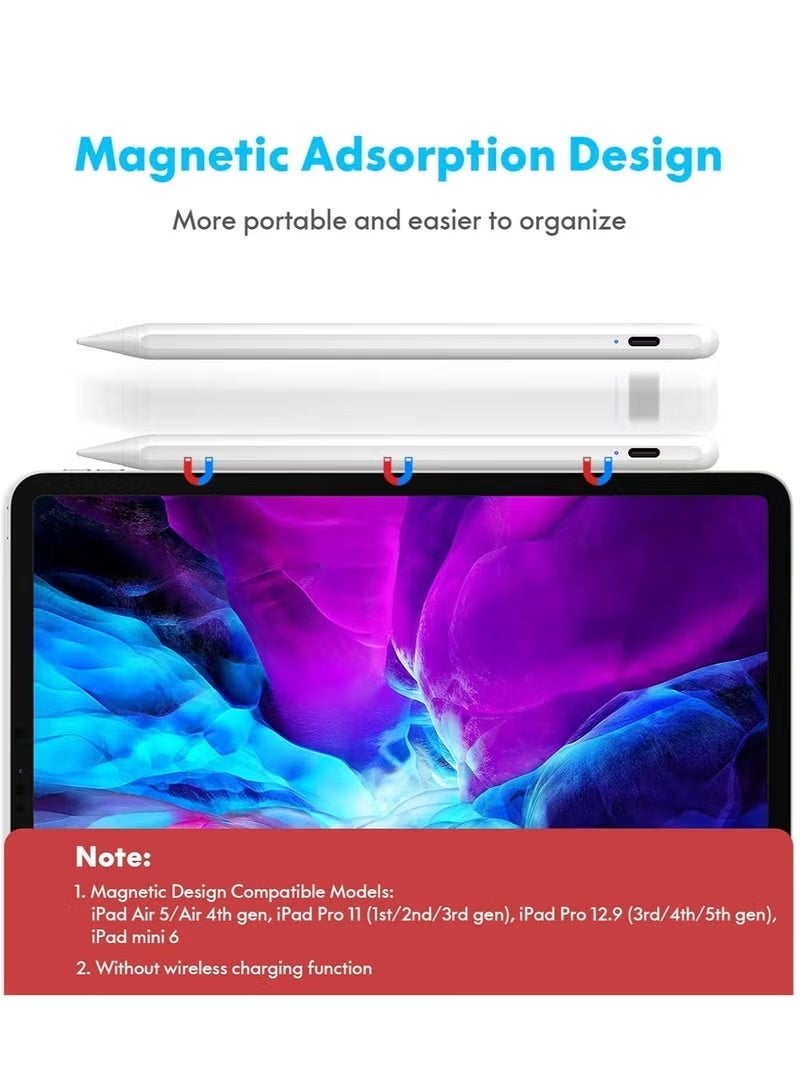 Active Stylus Pen for iPad, with Hand Rejection and Tilt Sensitivity, Magnetic, Compatible with iPad 7–10, iPad Pro 11/12.9", iPad Air 3–5, iPad Mini 5/6 (Purple) - Image 3