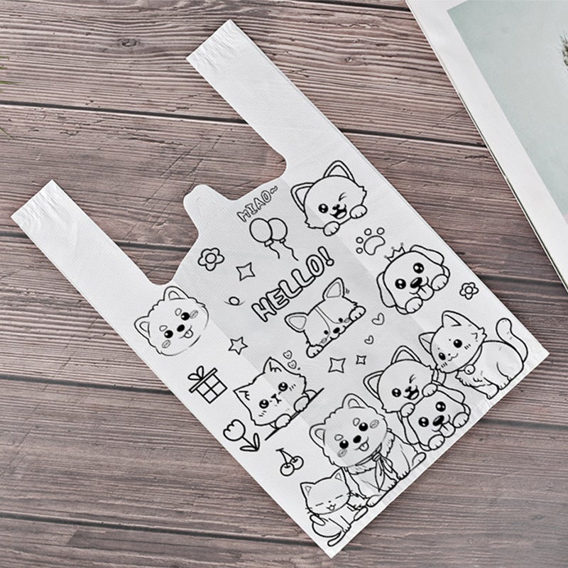 Vests Garbage Bag Cartoon Cute Dog Printing Plastic Bag Female Student Dormitory Garbage Bag Children'S Storage Bag - Image 2