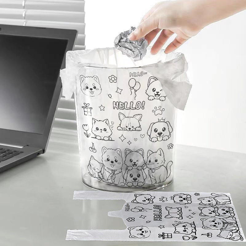 Vests Garbage Bag Cartoon Cute Dog Printing Plastic Bag Female Student Dormitory Garbage Bag Children'S Storage Bag - Image 3