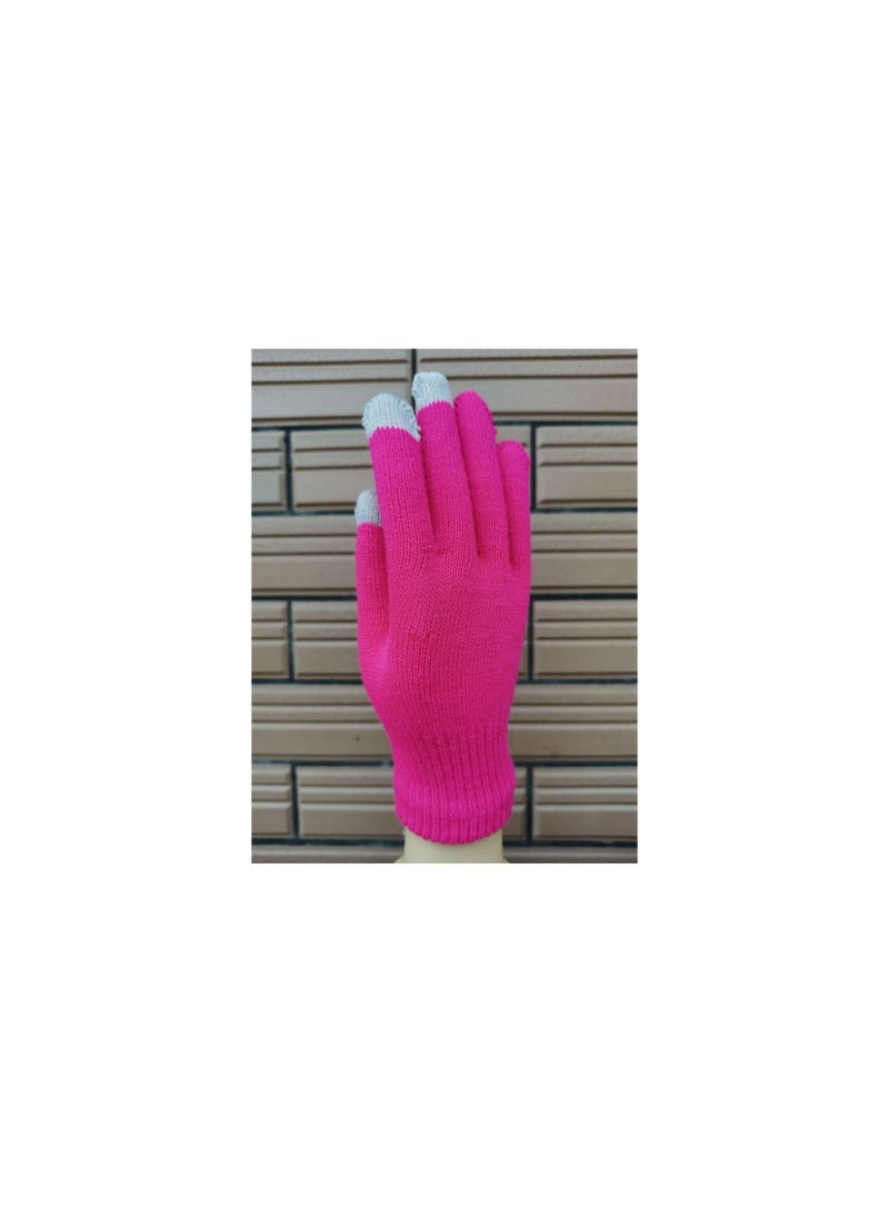 Loquat Solid Knit Gloves 