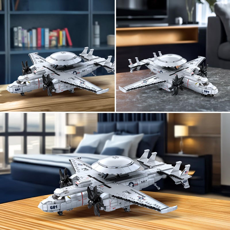 Reobrix E-2 Hawkeye Military Airplane Building Set,Warning Aircraft Fighter Jet Model Kits 33029,Airborne Building Toy for Adults, Boys 14+, Home Decor Gift for Adult, 1126PCS - Image 3
