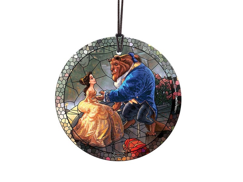 Trend Setters Disney - Beauty and The Beast - 3.5â€ Starfire Prints Hanging Glass Print Accessory â€“ Light Catching Hanging Accessory â€“ Ideal for Gifting and Collecting - Image 1