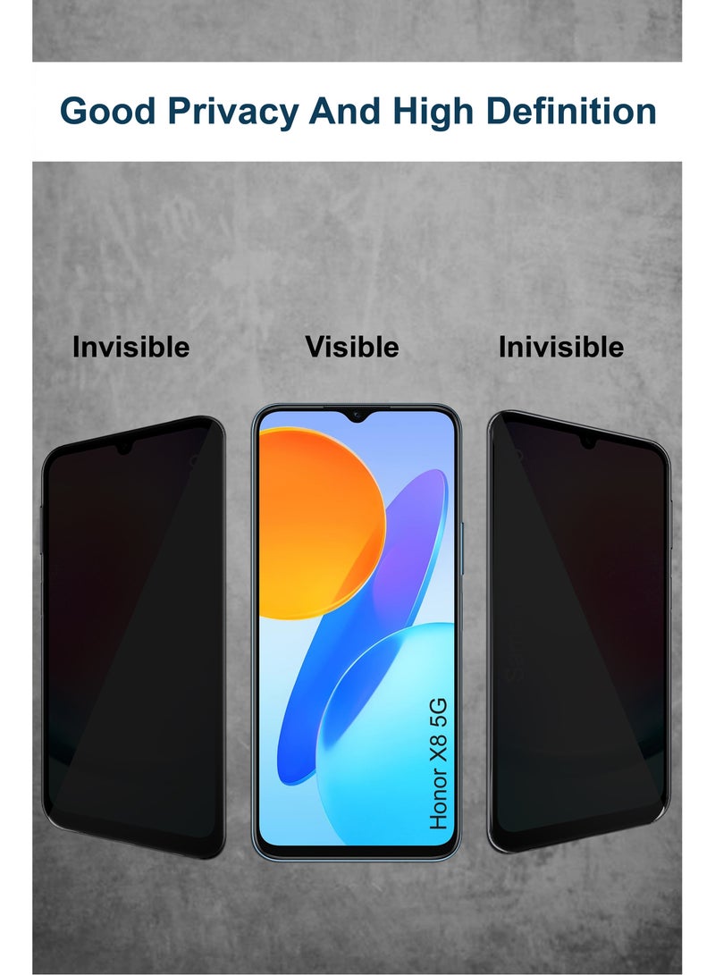 واقي شاشة زجاجي سيراميكي غير لامع للخصوصية لهاتف Honor X8 5G - أسود - Image 2