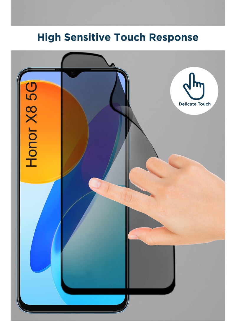 واقي شاشة زجاجي سيراميكي غير لامع للخصوصية لهاتف Honor X8 5G - أسود - Image 3