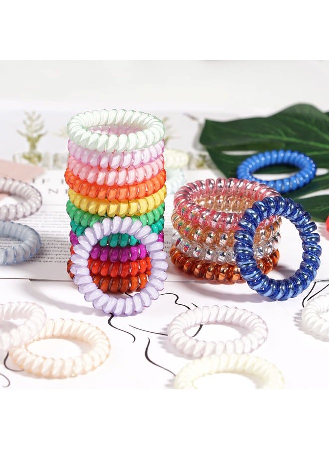 Miracle Elixir Collection 32Pcs Spiral Hair Ties,No Crease Coil Hair Ties,Phone Cord Hair Elastics Coils,Candy Colors Spiral Bracelets Ponytail Holders Hair Accessories for Women Girls - Image 4