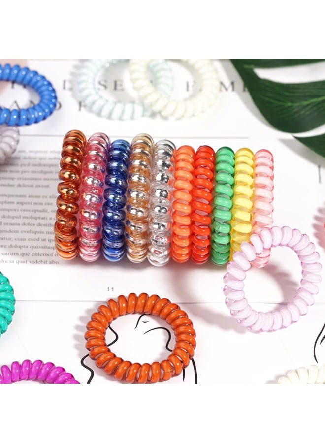Miracle Elixir Collection 32Pcs Spiral Hair Ties,No Crease Coil Hair Ties,Phone Cord Hair Elastics Coils,Candy Colors Spiral Bracelets Ponytail Holders Hair Accessories for Women Girls - Image 5