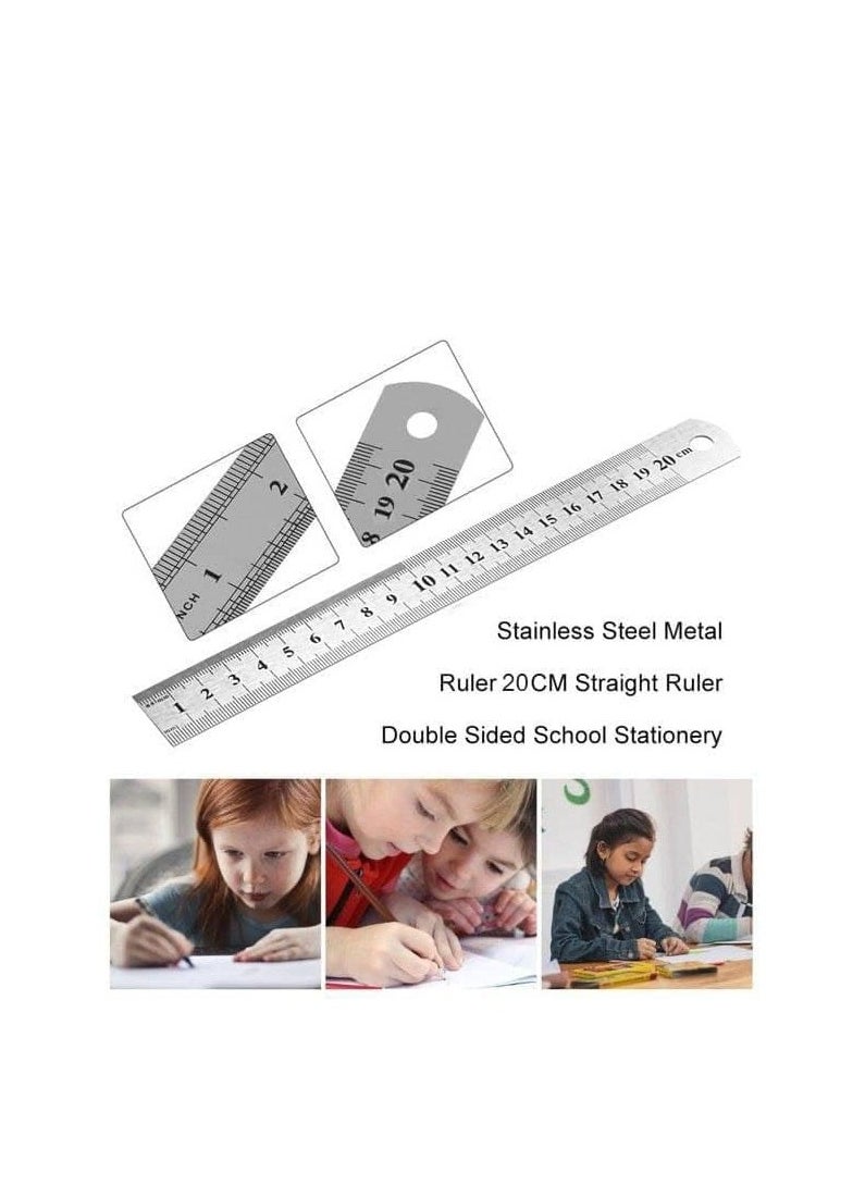 MARKQ 20 cm Metal Ruler, Double Sided Stainless Steel Scale for School, Office, Home, Architect, Engineers, Craft Supplies  - Image 4