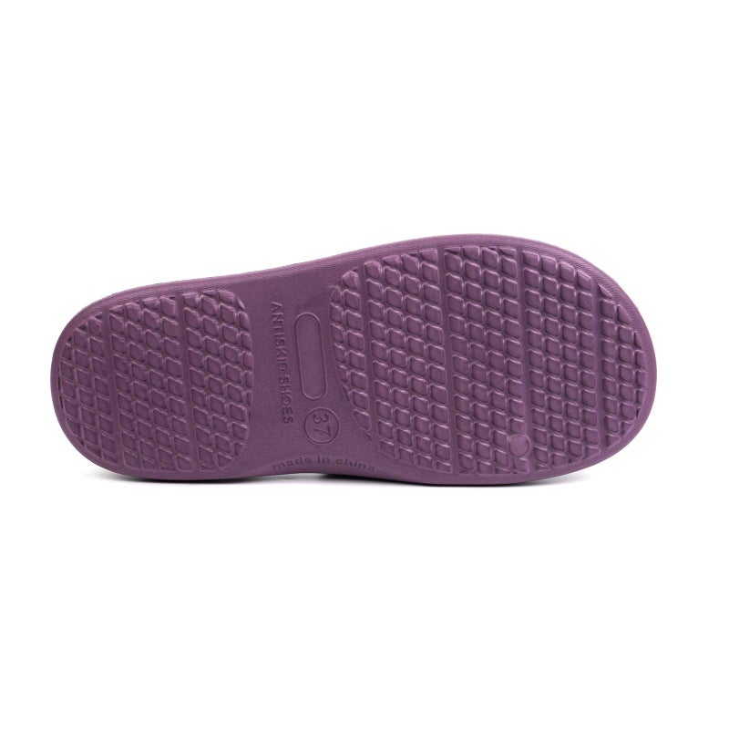 FUNKYMONKEY Womens Bathroom Shower Slippers Indoor Home Beach Non Slip Sandal (10 M US, Dk Purple) - Image 5
