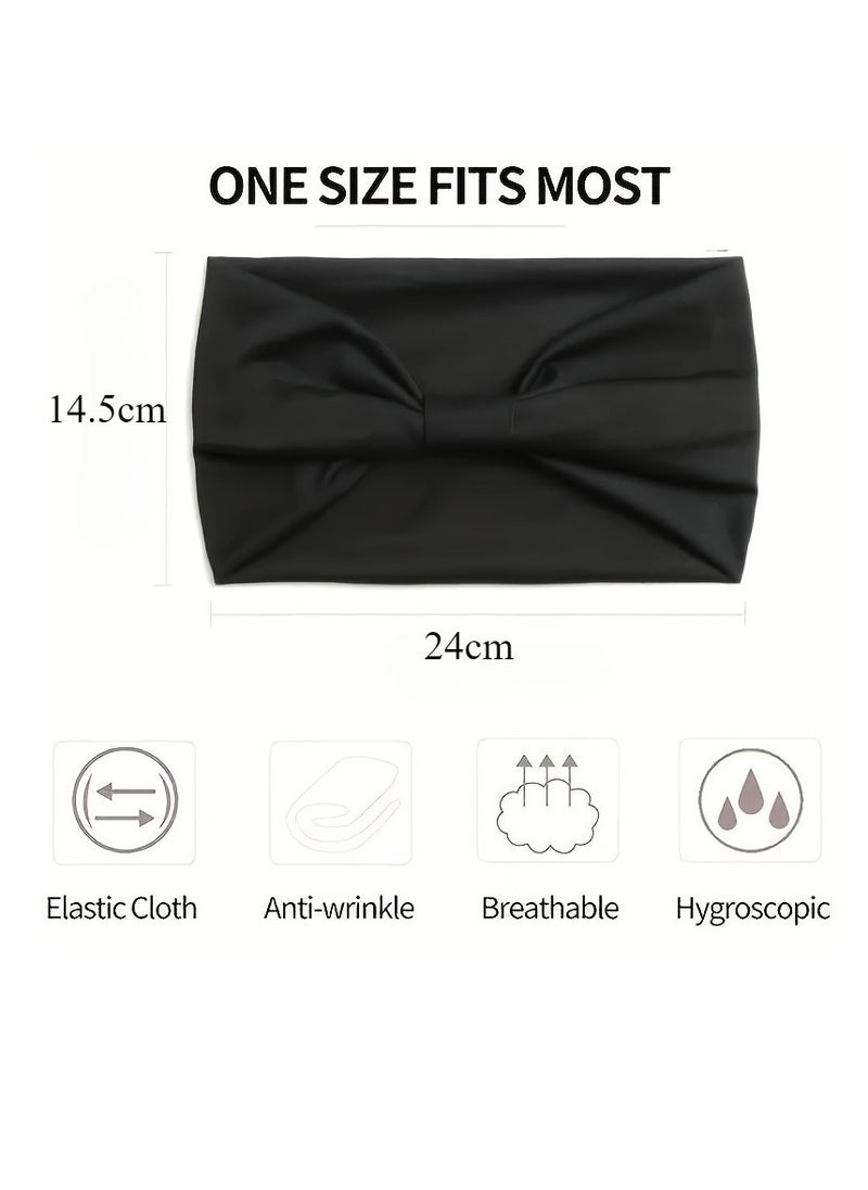Generic 1pc Ultra-Comfortable Wide Brim Sweatband for Women - Moisture-Wicking, Elastic, and Quick-Drying - Perfect for Fitness, Yoga, Running, Cycling, Basketball, and Outdoor Activities  - Image 3