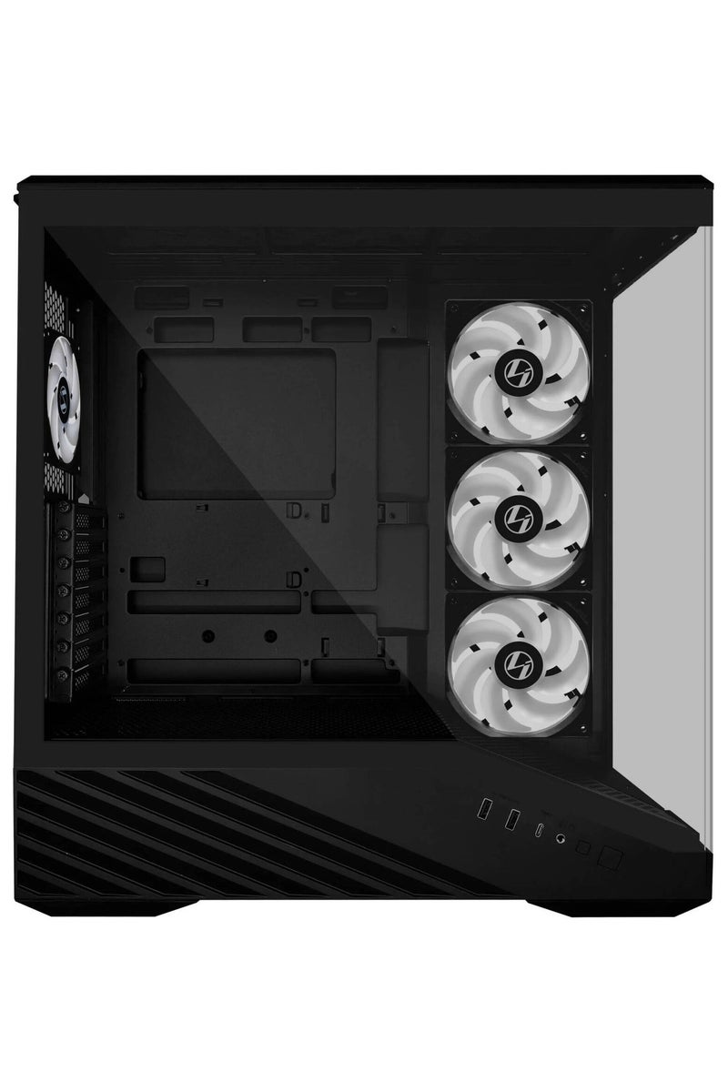 LIAN LI Vector V100RX ATX Mid-Tower PC Case, Tempered Glass Side Panel, Front ARGB Strip, 4× Pre-Installed 120mm PWM ARGB Fans, Back-Connect Motherboard Support, USB 3.1 Type-C, Tool-Free Cable Management, PSU Shroud, Black | V100RX - Image 5