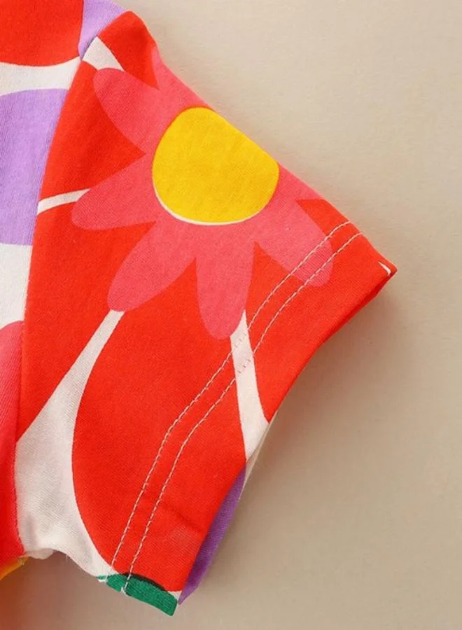 يونيكي Multicolour A-Line Crew Neck Printed Dress