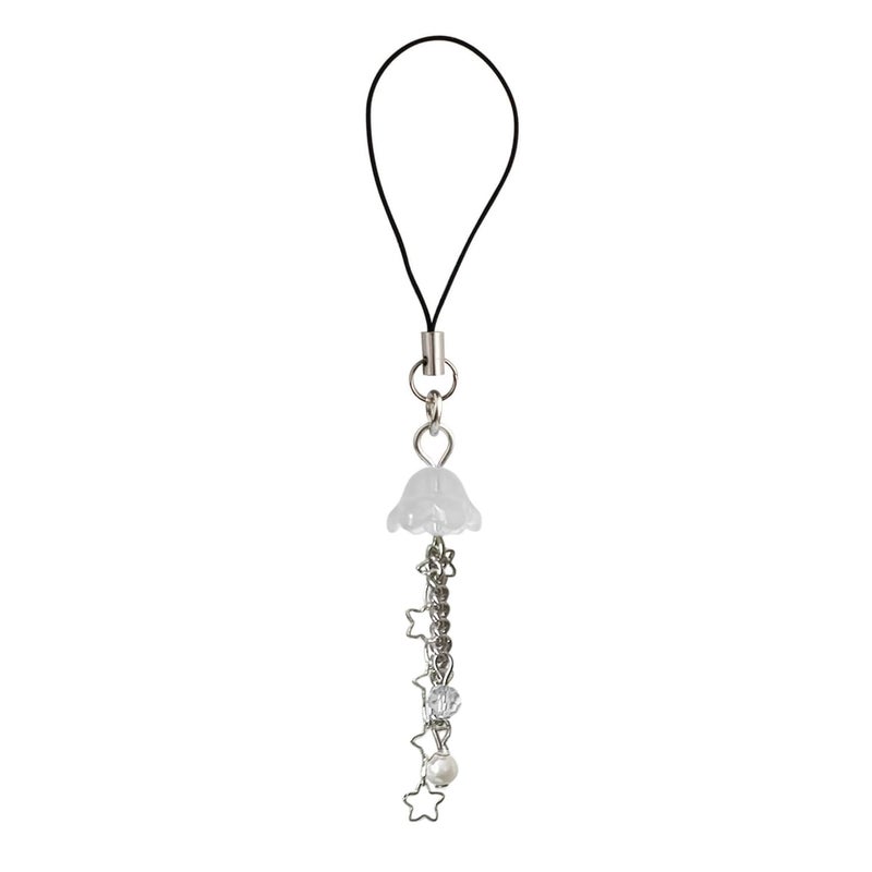 Agromusk Jellyfish Phone Charm,Y2K Beaded Phone Strap Cute Jelly Phone Charms Aesthetic Cell Phone Accessories Chain for Women(White) - Image 1