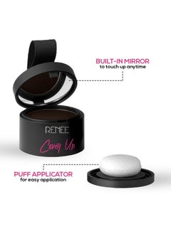 Renee RENEE Cover-Up Hair Powder- Brown, Helps Cover Grey Roots & Bald Spots Instantly, Highly Pigmented, Fuller and Denser, Long-Lasting & Matte Finish, Super-Fine Powder for Flawless Application, 4gm  - Image 3