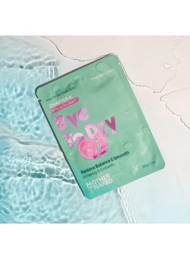 Mother Naked Bye to Dry Sheet Mask | 30g | Ginseng & Collalift Hyaluronic Acid | Hydrating Sheet Mask for Dry Skin Face Mask - Image 2
