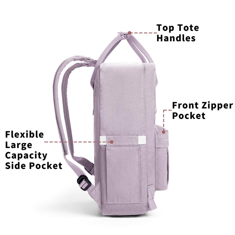 KALIDI Casual Laptop Backpack 15 Inches Classic Camping Rucksack Travel Outdoor Square Daypack College Hiking Gym Bag, Purple - Image 2