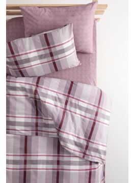 Plaid Cotton Single Duvet Cover Set with Elastic Sheets - Purple - pzsku/Z592753217E7E24FB44C6Z/45/_/1725795023/47141013-6a46-414b-a8f0-66868cd396ff