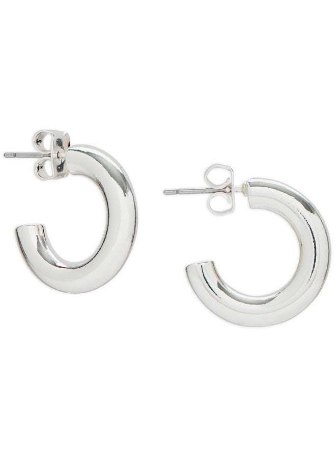 LUCKY BRAND Women'S High Shine Midi Hoop Silver One Size - Image 1