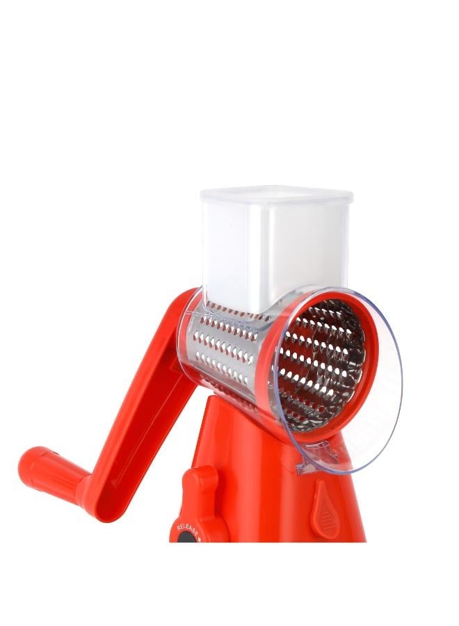 DELCASA 3-in-1  Manual Rotary Drum Grater with Stainless Steel  3 Interchangeable Blades, Round Vegetable Slicer - Image 4