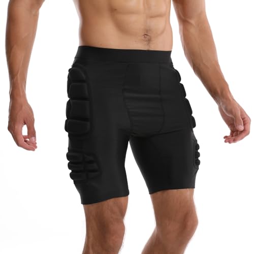 Topeter Protective Padded Soccer Goalie Shorts, Football Goalkeeper Impact Protection Undershorts M Black - Image 5