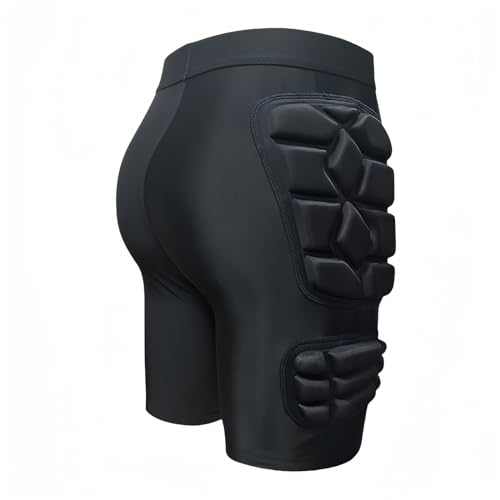 Topeter Protective Padded Soccer Goalie Shorts, Football Goalkeeper Impact Protection Undershorts M Black - Image 1