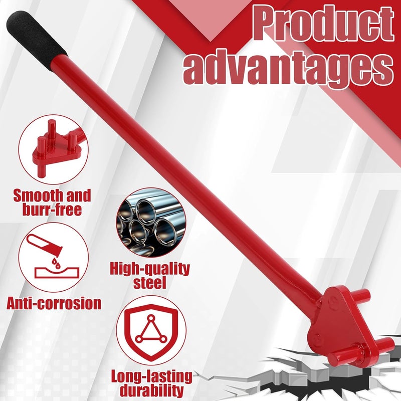 Tondiamo Tondiamo Rebar Bender Manual Hand Operated to 58 Bar Reverse Head Bending Machine Manual Rebar Bender Metal Bending Tools for Flat Steel and Steel Rod Red  - Image 4