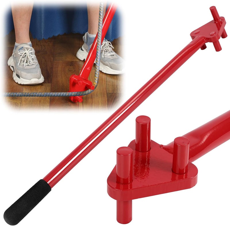 Tondiamo Tondiamo Rebar Bender Manual Hand Operated to 58 Bar Reverse Head Bending Machine Manual Rebar Bender Metal Bending Tools for Flat Steel and Steel Rod Red  - Image 1
