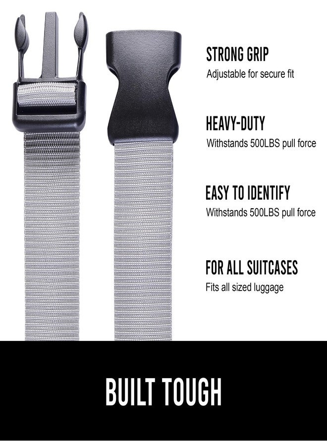 Aqbah Pack of 2 Luggage Tie Down Straps, Bag Strap with Strength up to 600lbs 10 ft in Length with Adjustable Buckle Straps for Motorcycle, Trucks, Luggage etc (Grey) - Image 5