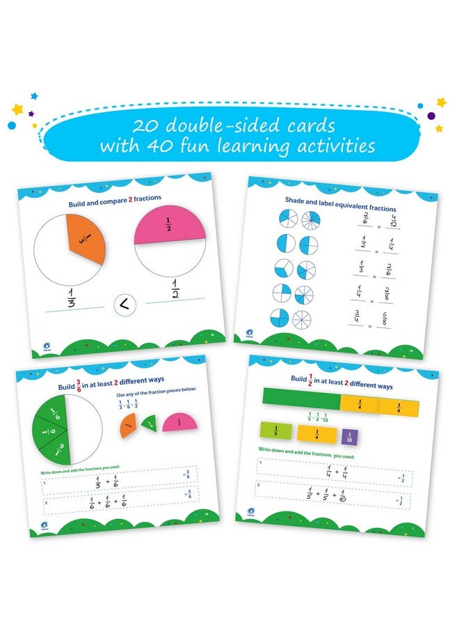 Simply magic 166 Pcs Magnetic Fractions Activities Class Set - Magnetic Fraction Strips & Tiles, Perfect Fraction Manipulatives, Fraction Circles, Bars, Fraction Tools For Kids, Math Manipulatives - Image 4