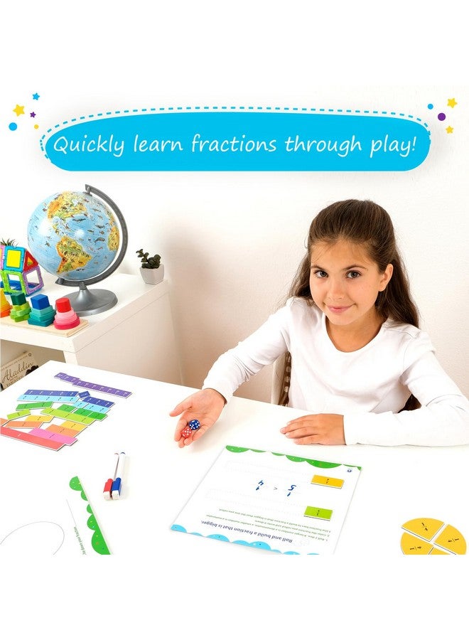 Simply magic 166 Pcs Magnetic Fractions Activities Class Set - Magnetic Fraction Strips & Tiles, Perfect Fraction Manipulatives, Fraction Circles, Bars, Fraction Tools For Kids, Math Manipulatives - Image 2