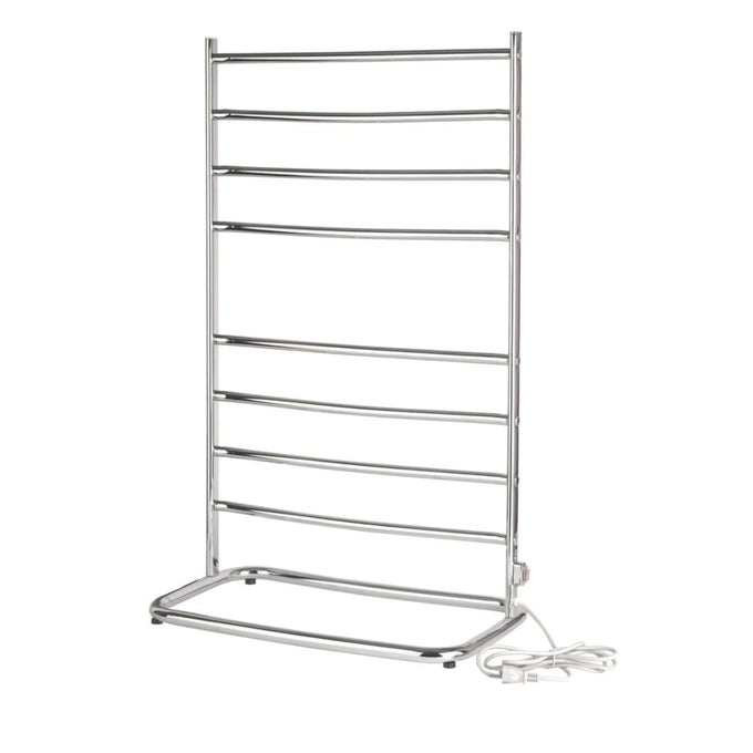 HYDE PARK TOWEL WARMER FREESTANDING TOWEL WARMER RACK FOR DRYING TOWELS AND GARMENTS 39INCH CHROME FINISH FRAME WITH 8 BARS MODEL WHC