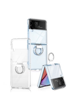 glassology Samsung Galaxy Z Flip 4 Clear Case with Ring Holder Slim Thin Crystal Hard PC Shockproof Protective Phone Cover for Flip 4 5G  - Image 5