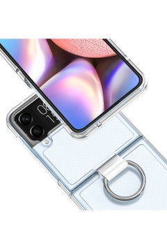 glassology Samsung Galaxy Z Flip 4 Clear Case with Ring Holder Slim Thin Crystal Hard PC Shockproof Protective Phone Cover for Flip 4 5G  - Image 4