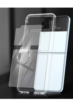 glassology Samsung Galaxy Z Flip 4 Clear Case with Ring Holder Slim Thin Crystal Hard PC Shockproof Protective Phone Cover for Flip 4 5G  - Image 2