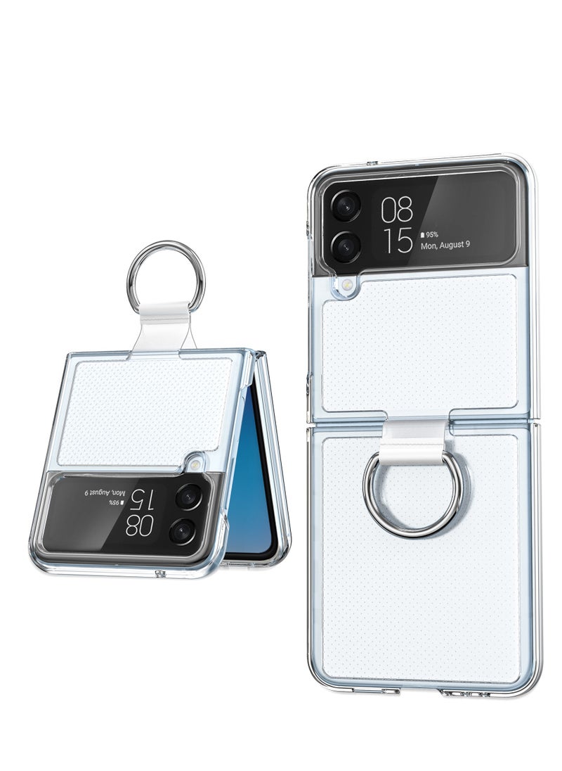 glassology Samsung Galaxy Z Flip 4 Clear Case with Ring Holder Slim Thin Crystal Hard PC Shockproof Protective Phone Cover for Flip 4 5G  - Image 3