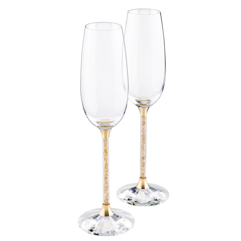 Swarovski Crystalline Golden Shadow Toasting Flutes, Set of 2 - Image 3