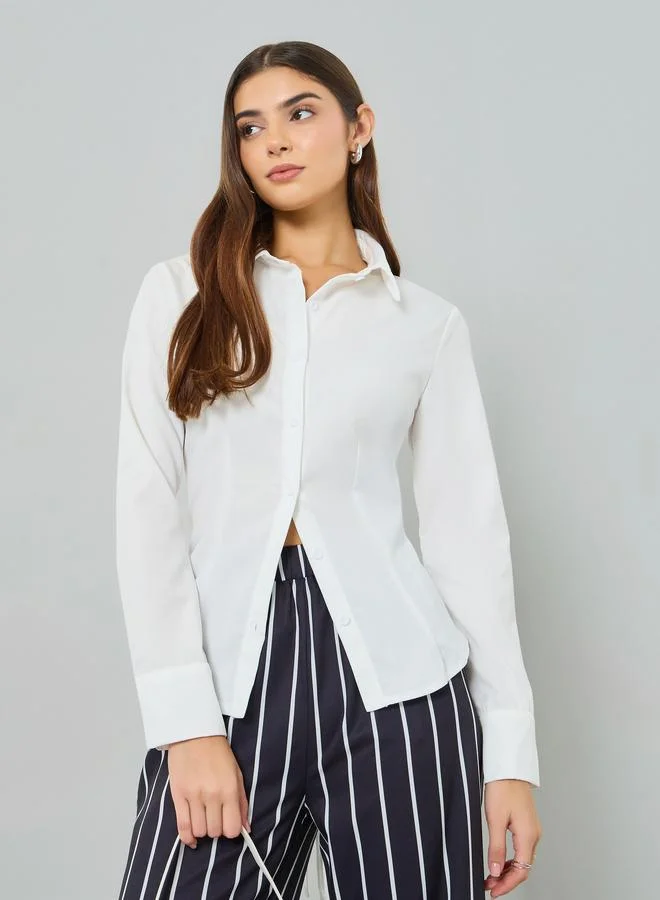 تايك تو بلوزة بأكمام طويلة ورباط من الخلف