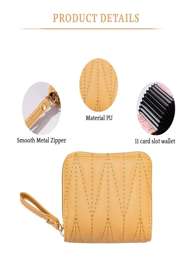 SYGA Wallet for Girls & Women's Credit Card Purse Small Coin Storage Bag with Zipper Closure, Fashionable Small Coin/Cash Purse (Lemon Yellow) - Image 3