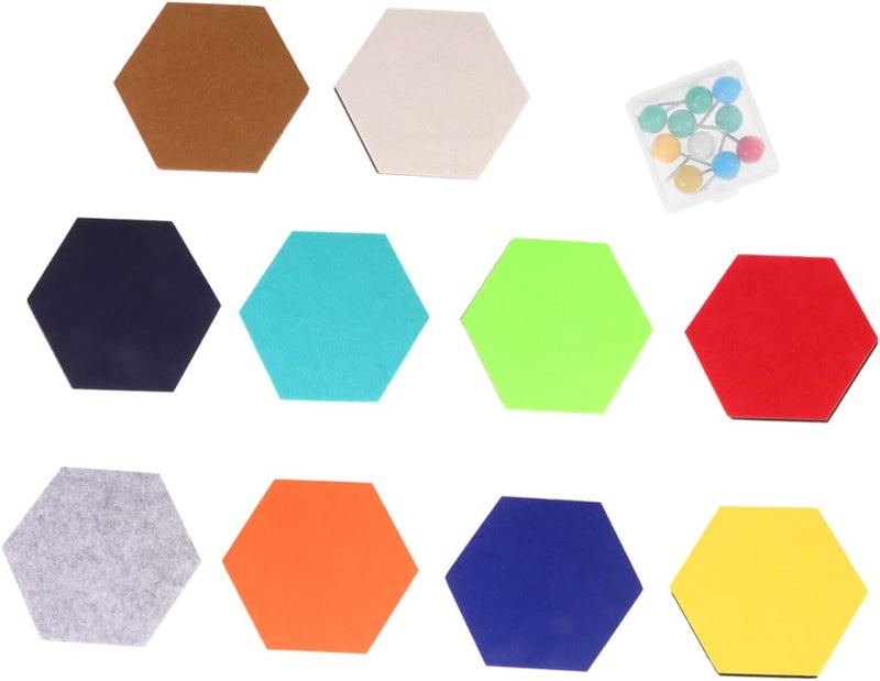 Hexagonal EVA Felt Memo Board Tiles Peel And Stick Wall Decals Size 4 DIY Home Office Decor - Image 1