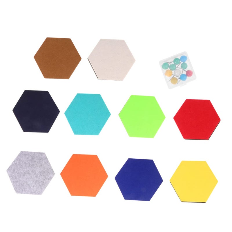 Hexagonal EVA Felt Memo Board Tiles Peel And Stick Wall Decals Size 4 DIY Home Office Decor - Image 2