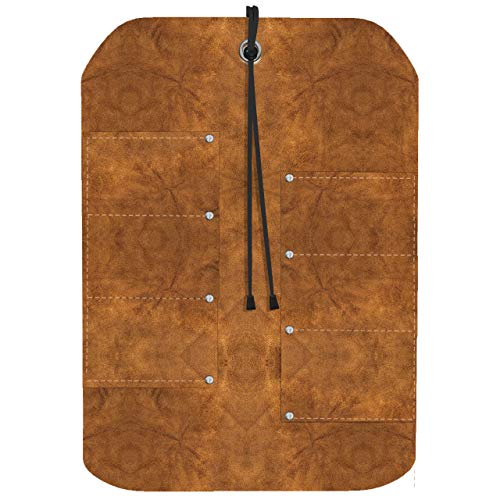 UJ Ramelson Co UJ Ramelson 6 Pocket Suede Leather Tool Roll Up Holder Organizer Bag Pouch for Woodworking, Wood Carving, Chisel, Gouge, and More, Brown - Image 1
