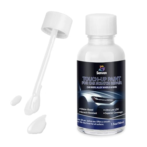 SENVEN Car White Paint Touch Up Cars Scratch Repair for Vehicles Rim HighGloss White Paint Pen 30ML Quick Drying Automotive Scratch Repair Nontoxic 15 oz Easy to Use - Image 1