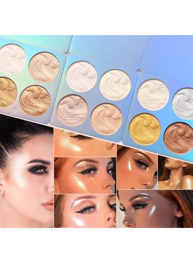 لوكوس لوحة هايلايتر للوجه، لوحة بودرة مضيئة، هايلايتر أبيض، مخبوز، مقاوم للماء، يدوم طويلاً، لامع، يفتح لون البشرة، بودرة تحديد الوجه، مكياج، هايلايتر - Image 4