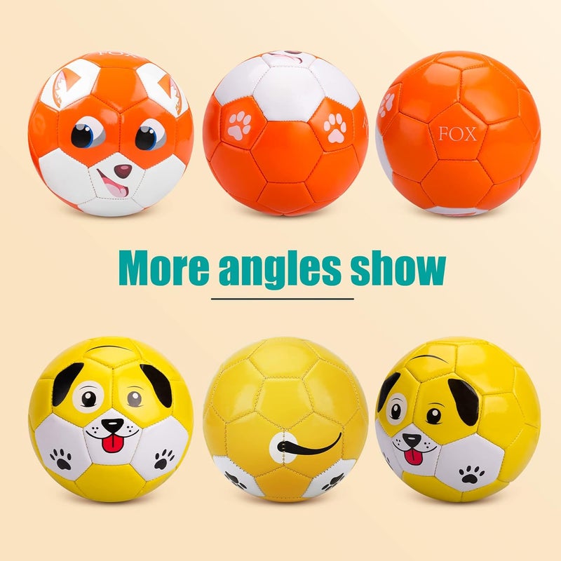 Paokoo Toddler Soccer Ball Size 2 - Soft Kids Soccer Ball 2 Pack for Ages 1-3 3-5 - Cartoon Sports Toys Boys Girls - Small Ball for Indoor/Outdoor Games - Christmas/Birthday/First Gift or Stocking Stuffers - Image 5