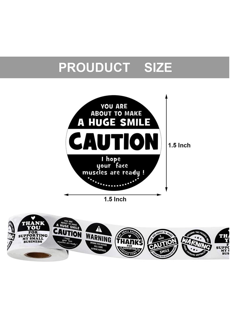 Thank You Roll Stickers 500 Pieces 15 Inch Extreme Happiness Labels Perfect for Business and Personal Wrapping Supplies - Image 1