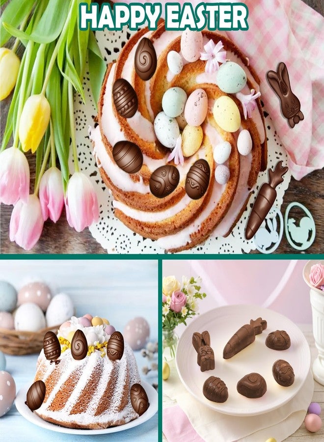 ANSEE Easter Silicone Molds for Chocolate, 4Pack Easter Candy Molds 3D Egg Bunny Carrot shapes Non Stick Moulds for DIY Chocolate, Fondant, Jelly, Ice Cube, Cake Decoration (Pink & Grey) - Image 5