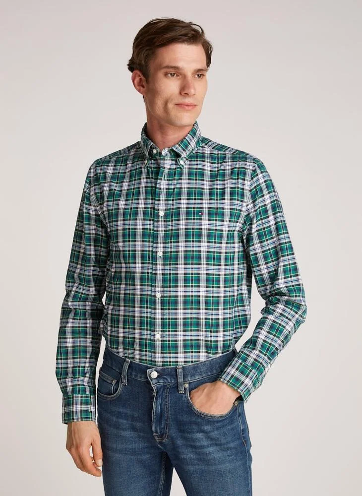 TOMMY HILFIGER Checked Regular Fit Poplin Shirt