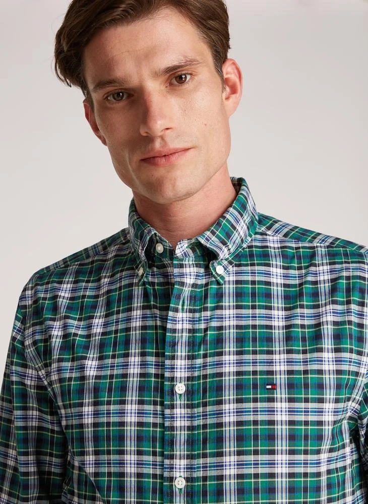 تومي هيلفيغر Checked Regular Fit Poplin Shirt